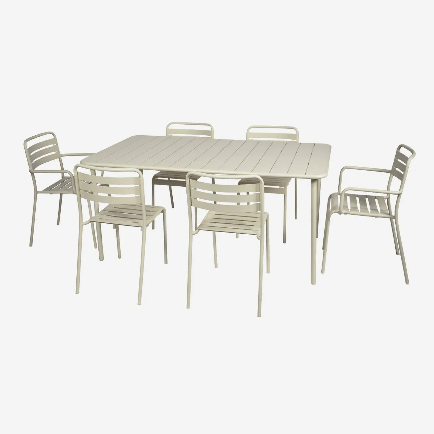Mesa de jardim bistrô em aço, 6-8 lugares, 160cm