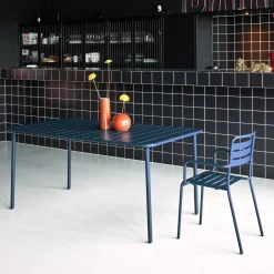 Mesa de jardim bistrô em aço, 6-8 lugares, 160cm