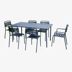 Mesa de jardim bistrô em aço, 6-8 lugares, 160cm