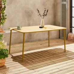 Mesa de jardim bistrô em aço, 6-8 lugares, 160cm