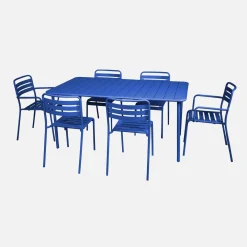 Mesa de jardim bistrô em aço, 6-8 lugares, 160cm