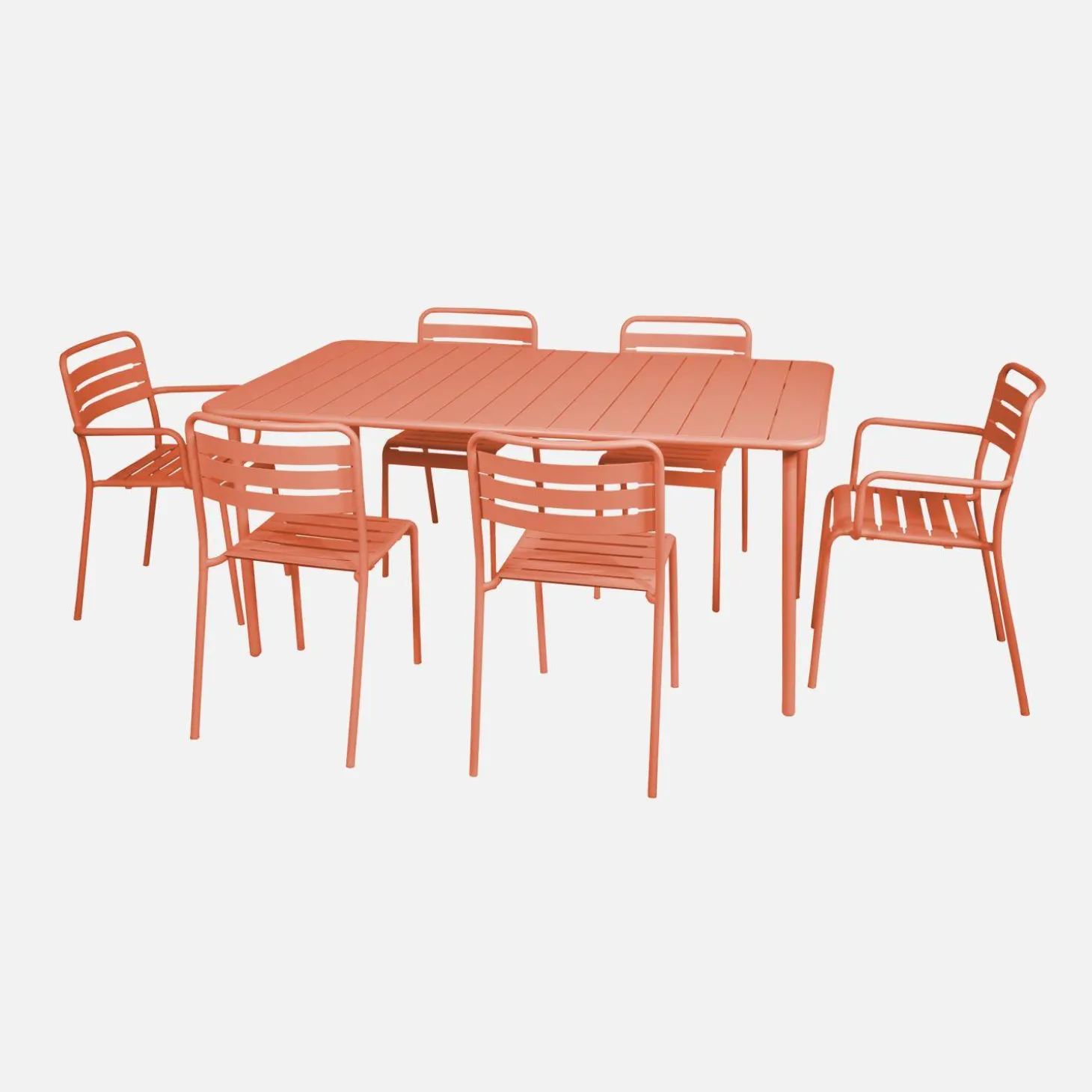 Mesa de jardim bistrô em aço, 6-8 lugares, 160cm