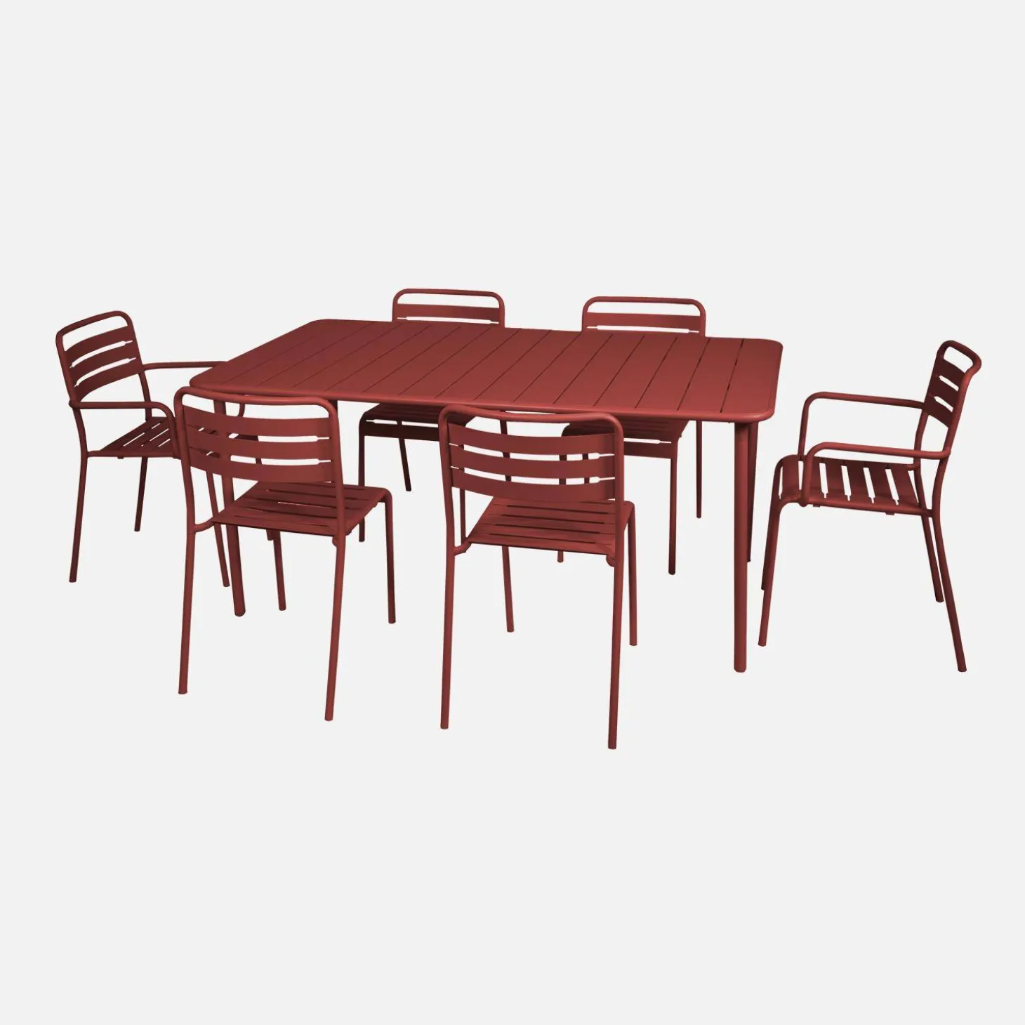 Mesa de jardim bistrô em aço, 6-8 lugares, 160cm