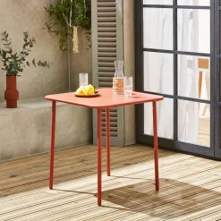 Mesa de jardim bistrô em aço, 2 lugares, 70cm