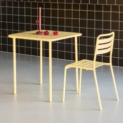 Mesa de jardim bistrô em aço, 2 lugares, 70cm