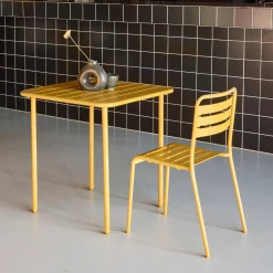 Mesa de jardim bistrô em aço, 2 lugares, 70cm