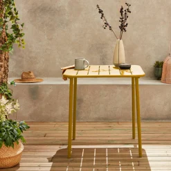 Mesa de jardim bistrô em aço, 2 lugares, 70cm