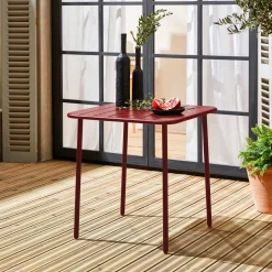 Mesa de jardim bistrô em aço, 2 lugares, 70cm
