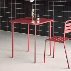 Mesa de jardim bistrô em aço, 2 lugares, 70cm