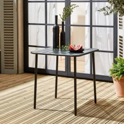 Mesa de jardim bistrô em aço, 2 lugares, 70cm