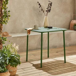 Mesa de jardim bistrô em aço, 2 lugares, 70cm