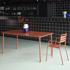 Mesa de jardim bistrô em aço, 6-8 lugares, 160cm