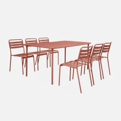 Mesa de jardim bistrô em aço, 6-8 lugares, 160cm