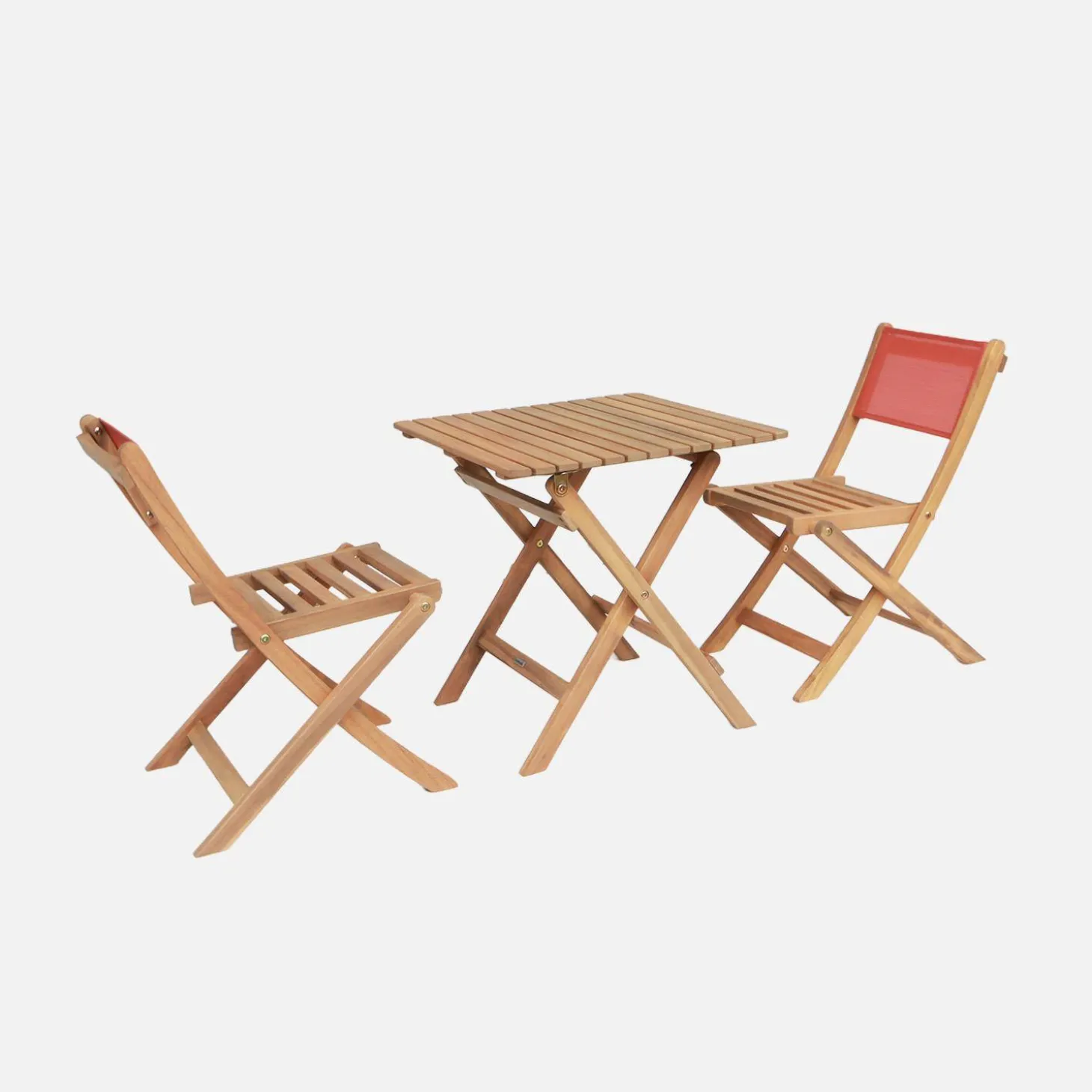 Mesa de jardim bistrô infantil de madeira de acácia com 2 cadeiras