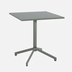 Mesa de jardim bistrô quadrada dobrável de aço, 2 lugares