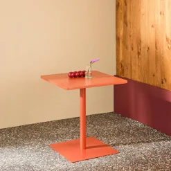 Mesa de jardim bistrô quadrada de aço, 2 lugares