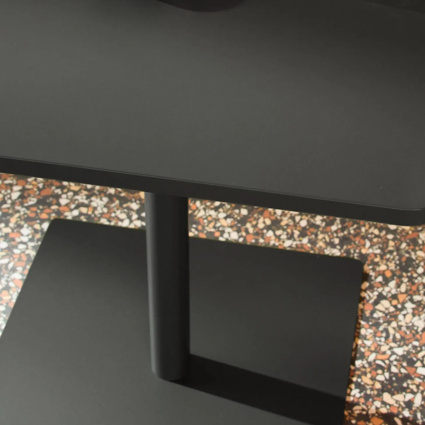 Mesa de jardim bistrô quadrada de aço, 2 lugares