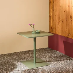 Mesa de jardim bistrô quadrada de aço, 2 lugares