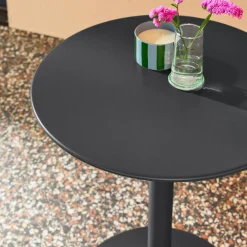 Mesa de jardim bistrô redonda de aço, 2 lugares