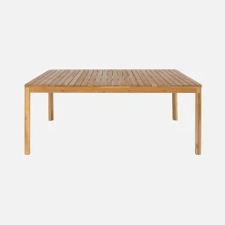 Mesa de jardim de acácia com cantos arredondados, 8 lugares