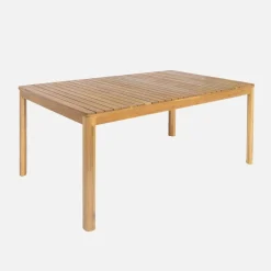 Mesa de jardim de acácia com cantos arredondados, 8 lugares