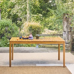 Mesa de jardim de acácia com cantos arredondados, 8 lugares