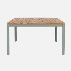 Mesa de jardim de acácia com cantos arredondados, 6 lugares