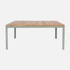 Mesa de jardim de acácia com cantos arredondados, 8 lugares