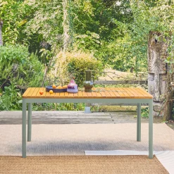 Mesa de jardim de acácia com cantos arredondados, 8 lugares