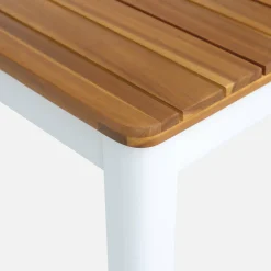 Mesa de jardim de acácia com cantos arredondados, 8 lugares