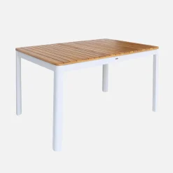 Mesa de jardim de acácia com cantos arredondados, 6 lugares