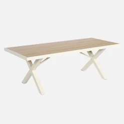 Mesa de jardim de alumínio, 8 lugares