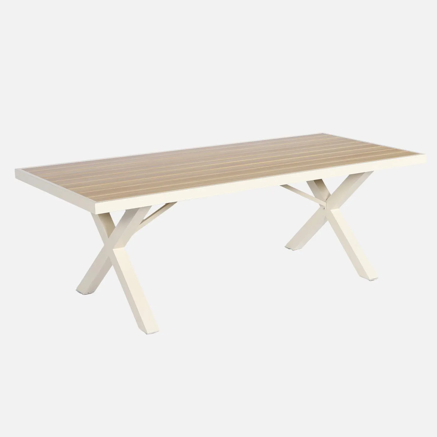 Mesa de jardim de alumínio, 8 lugares