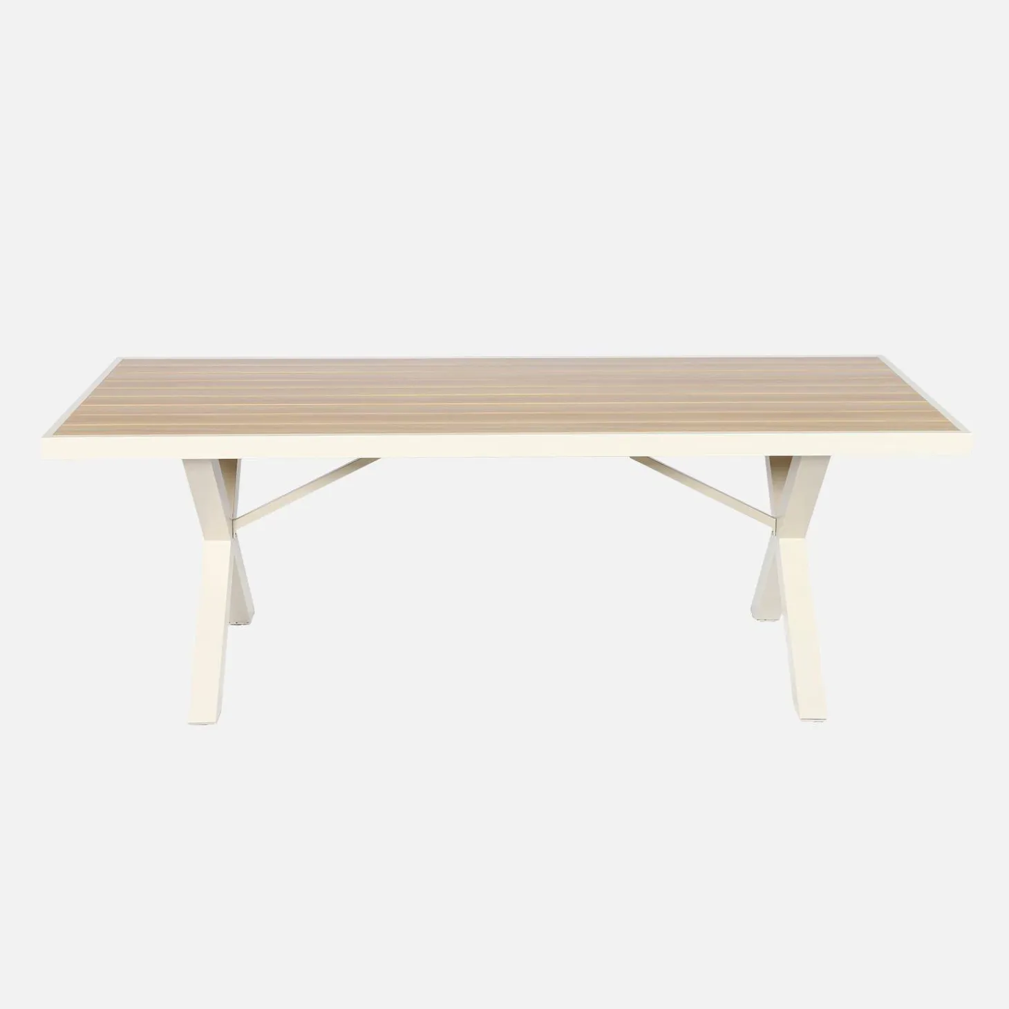 Mesa de jardim de alumínio, 8 lugares