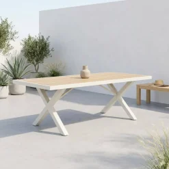 Mesa de jardim de alumínio, 8 lugares