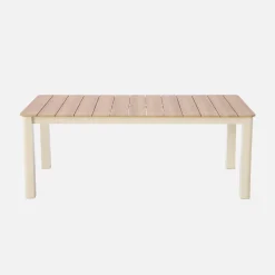 Mesa de jardim de alumínio, 8 lugares