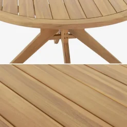 Mesa de jardim de madeira de acácia para 6 lugares
