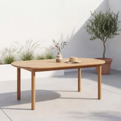 Mesa de jardim de madeira de acácia, 6 lugares
