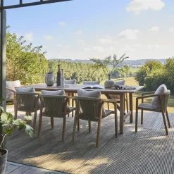Mesa de jardim de madeira de eucalipto para 8 pessoas