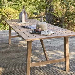 Mesa de jardim de madeira de eucalipto para 8 pessoas