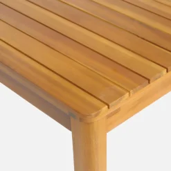 Mesa de jardim em acácia com cantos arredondados, 8 lugares