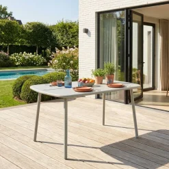 Mesa de jardim em alumínio, 4-6 lugares