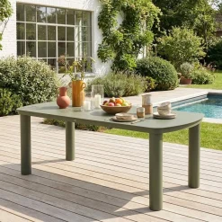 Mesa de jardim em alumínio, 10 lugares