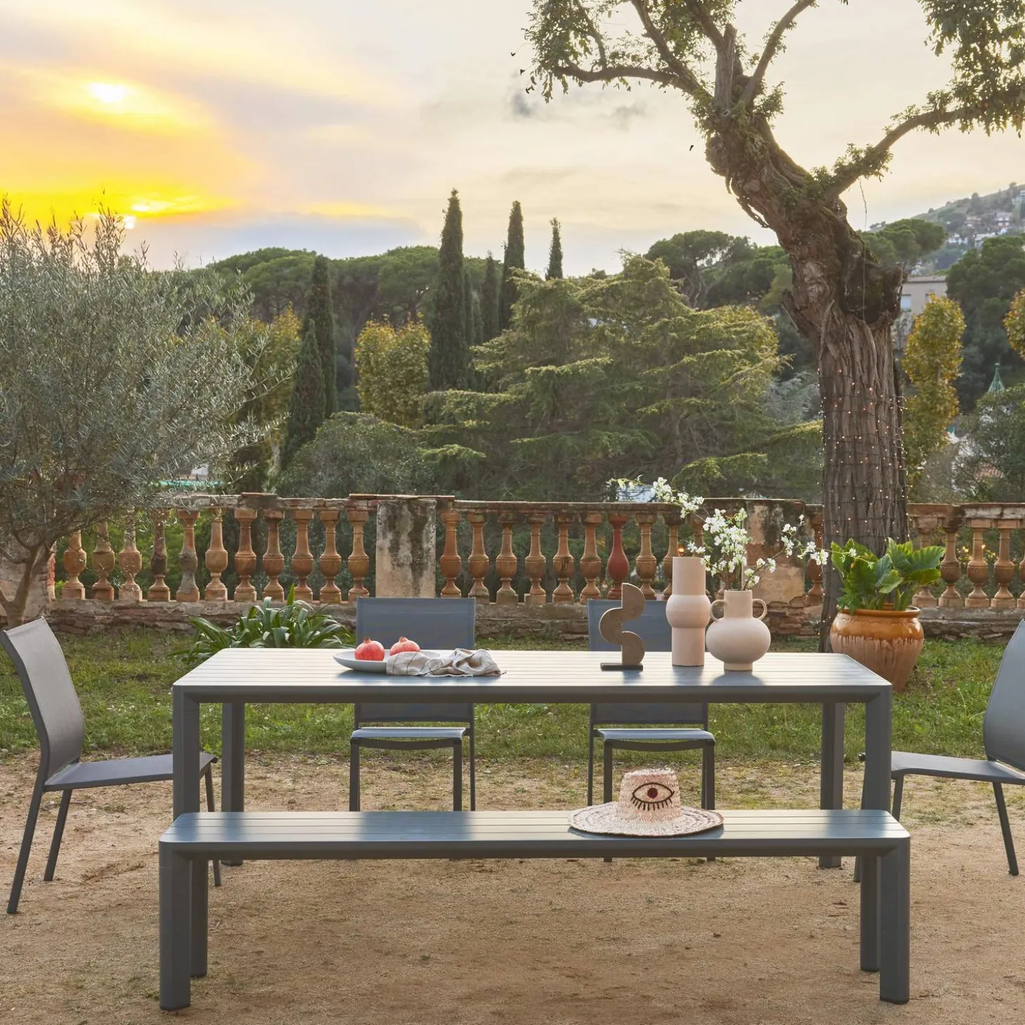 Mesa de jardim em alumínio 8 lugares