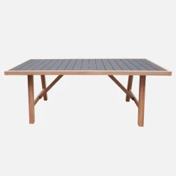 Mesa de jardim em madeira de acácia e alumínio, 8 lugares