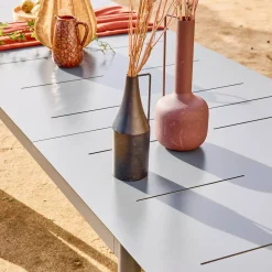 Mesa de jardim extensível de alumínio, 8 lugares