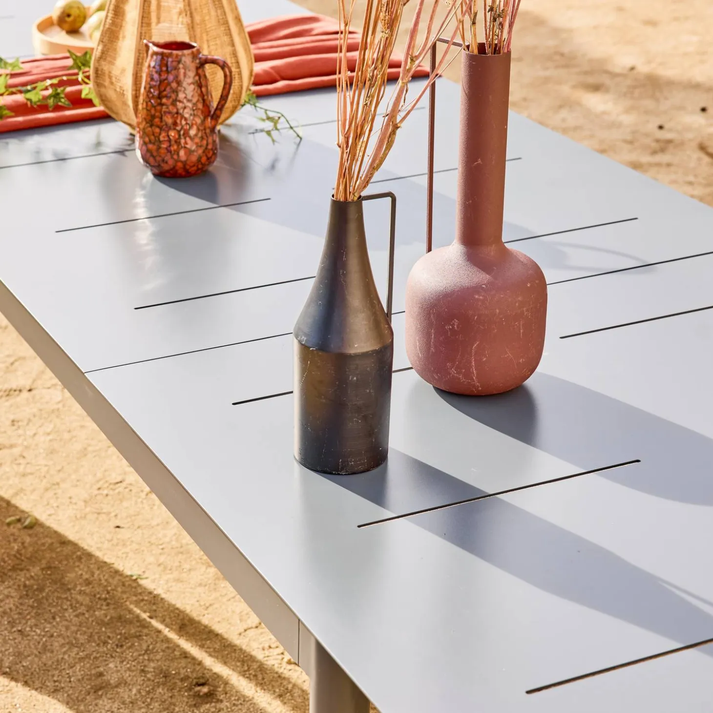 Mesa de jardim extensível de alumínio, 8 lugares
