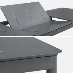 Mesa de jardim extensível de alumínio, 8 lugares