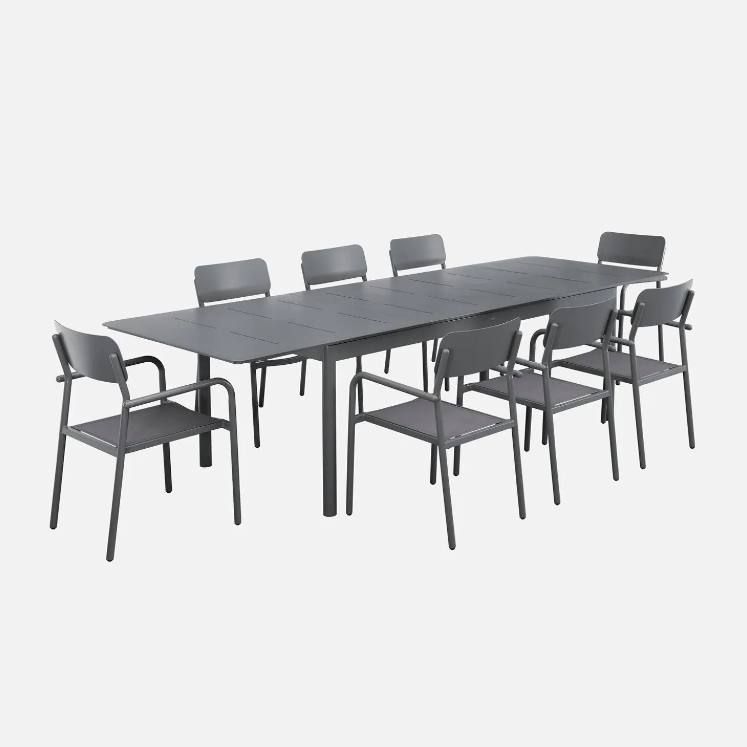 Mesa de jardim extensível de alumínio, 8 lugares