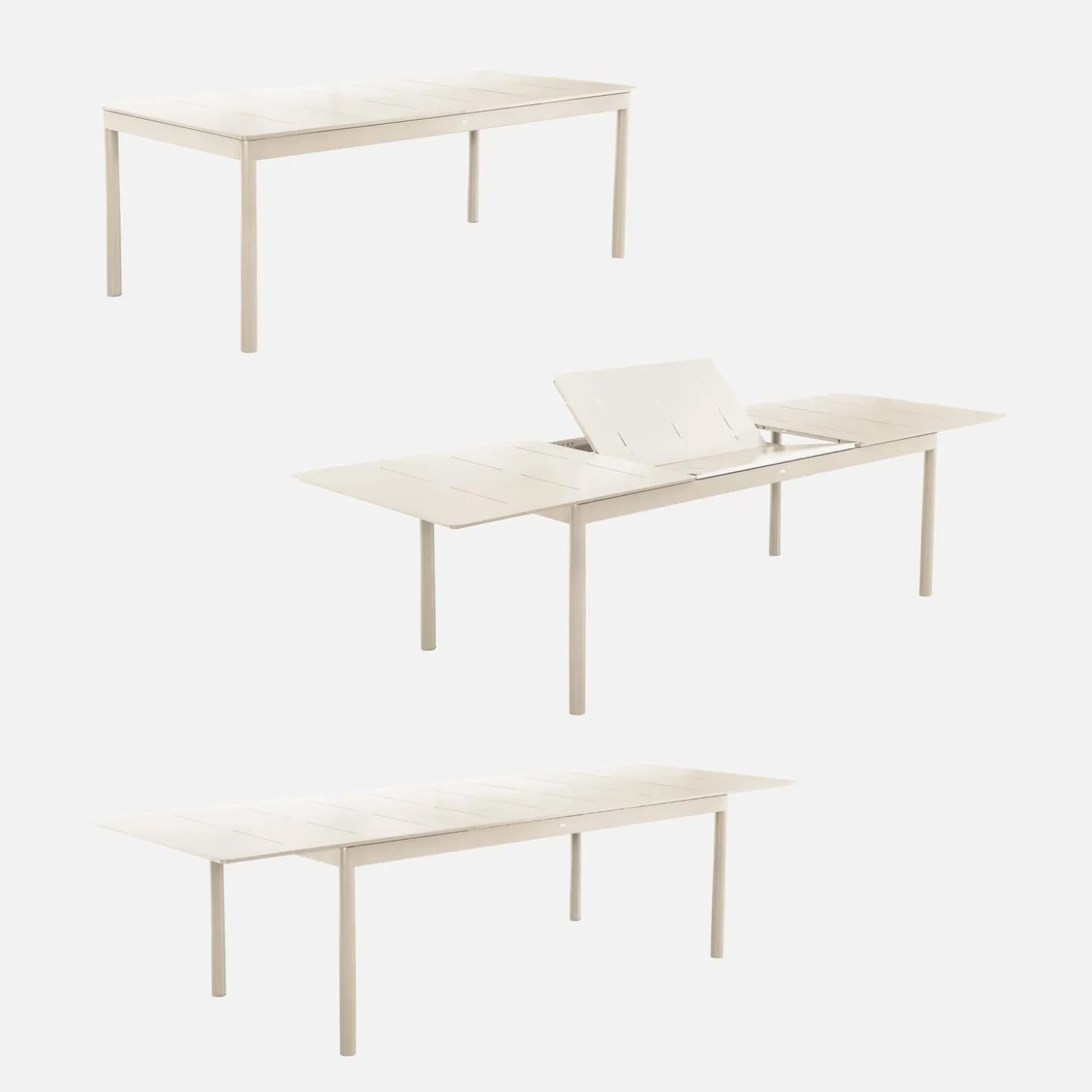Mesa de jardim extensível de alumínio, 8 lugares